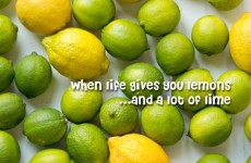 when life gives you lemons lemonade, limesirup og ingefær-limesaft