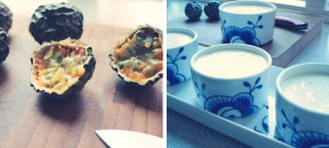 Hvid chokolademousse med passionsfrugt