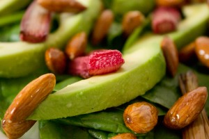 Salat med bagte rabarber