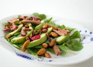 Salat med bagte rabarber
